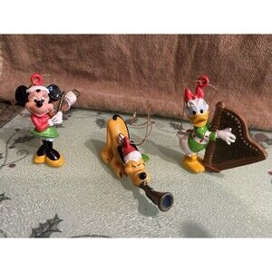 Walt Disney Christmas Minnie Pluto Daisy Duck Playing Instruments Figurine 3"